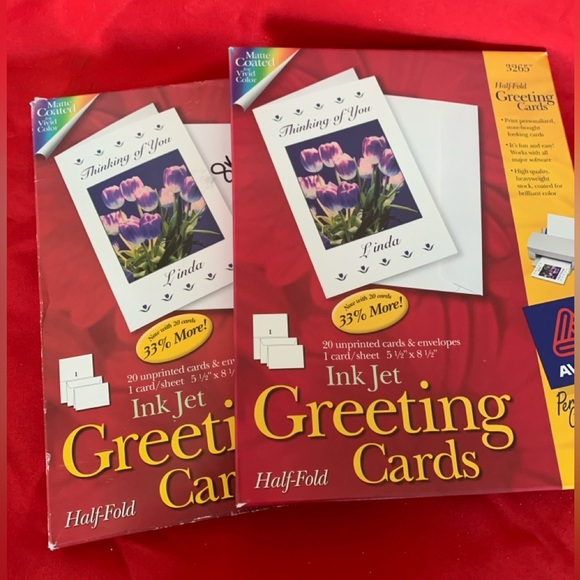 Avery Inkjet Greeting Cards, 5 1/2”x8 1/2” 20/box, matte white. NIB - Picture 2 of 2